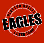 Red Rhinestone & Glitter EAGLES Cheer Team with Black Letters