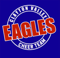 Royal Blue Glitter Clayton Valley Eagles Cheer Team