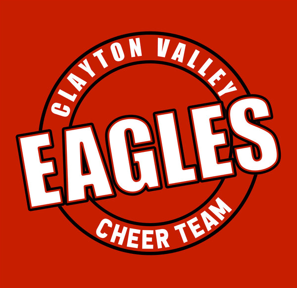Red Glitter Clayton Valley White EAGLES Cheer Team