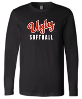 CVCHS Ugly Softball Black Unisex Long Sleeve Jersey Tee - 2 Logo Options