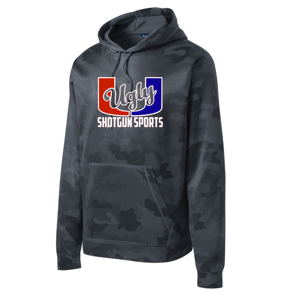 Shotgun Sports Red/Blue Ugly U Sport-Tek Sport-Wick CamoHex Fleece Dark Smoke Grey Unisex Hoodie Sweatshirt