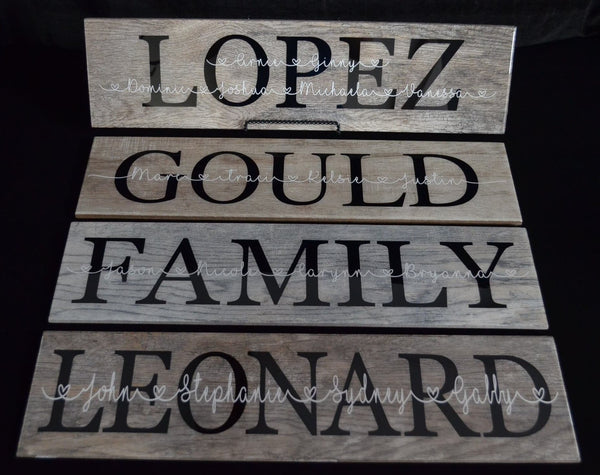 Personalized Ceramic Wood Tile Sign - Family Names Wall Decor - Made To Order - Custom Sign