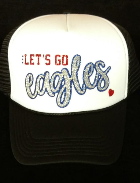 Let's Go eagles Black Trucker Hat