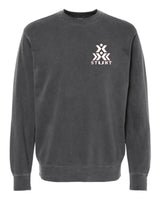 Pocket Stunt Logo Pigment Black Crew Neck Sweatshirt - 2 Logo Options